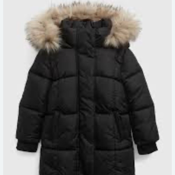 GAP Other - Baby GAP Black Puffer Jacket with Faux Fur Hood
